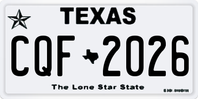 TX license plate CQF2026