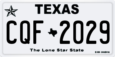 TX license plate CQF2029