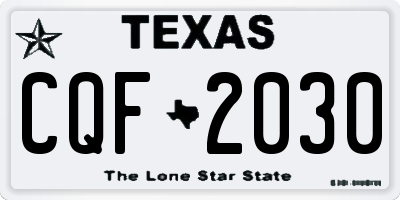 TX license plate CQF2030