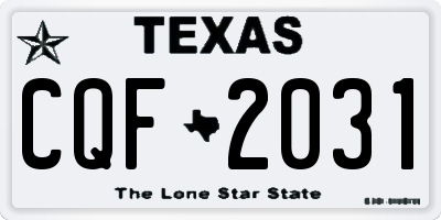 TX license plate CQF2031