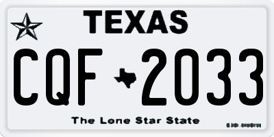 TX license plate CQF2033