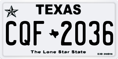 TX license plate CQF2036