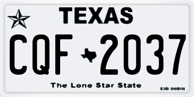 TX license plate CQF2037