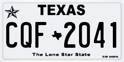 TX license plate CQF2041