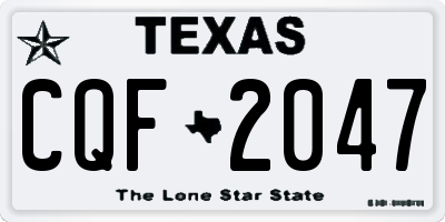 TX license plate CQF2047