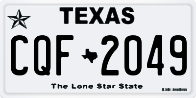 TX license plate CQF2049