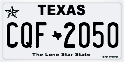 TX license plate CQF2050