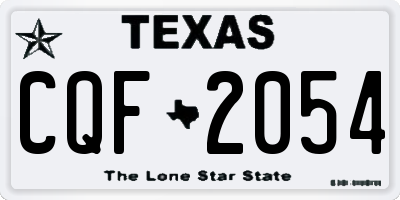 TX license plate CQF2054