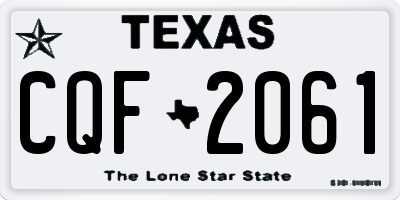 TX license plate CQF2061