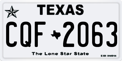 TX license plate CQF2063