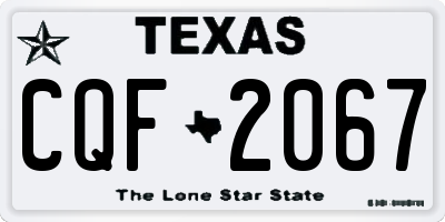 TX license plate CQF2067