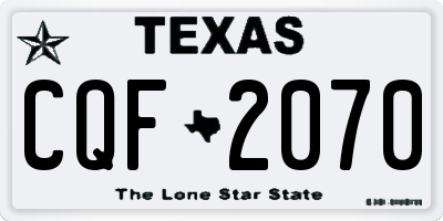 TX license plate CQF2070
