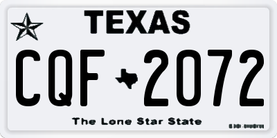 TX license plate CQF2072