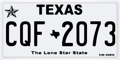 TX license plate CQF2073