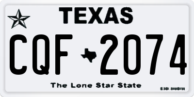 TX license plate CQF2074