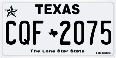 TX license plate CQF2075
