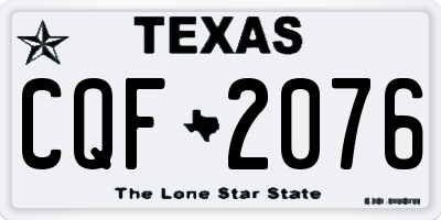 TX license plate CQF2076