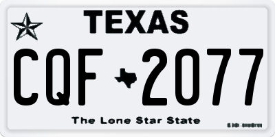 TX license plate CQF2077