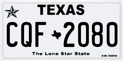 TX license plate CQF2080