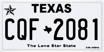 TX license plate CQF2081