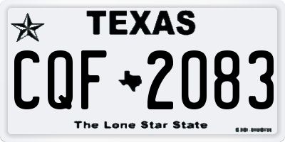 TX license plate CQF2083