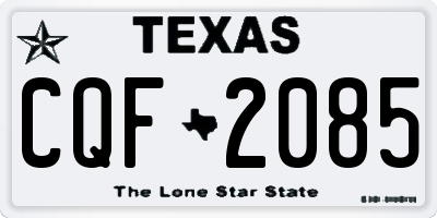 TX license plate CQF2085