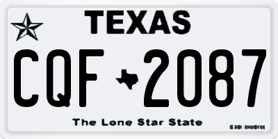 TX license plate CQF2087