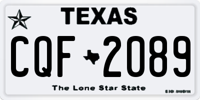 TX license plate CQF2089