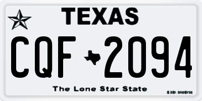 TX license plate CQF2094
