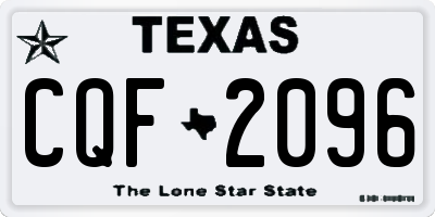 TX license plate CQF2096