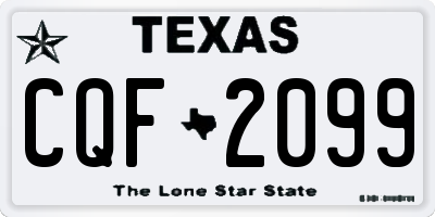 TX license plate CQF2099