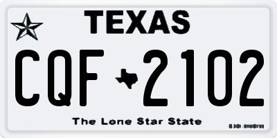 TX license plate CQF2102