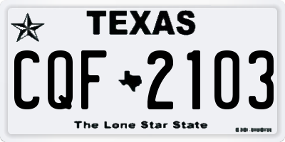 TX license plate CQF2103