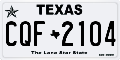 TX license plate CQF2104