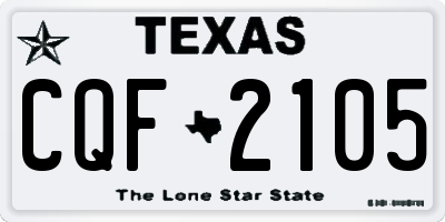 TX license plate CQF2105