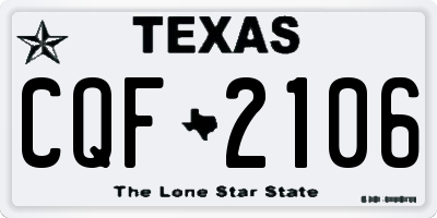 TX license plate CQF2106