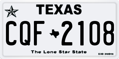 TX license plate CQF2108