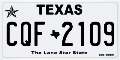 TX license plate CQF2109