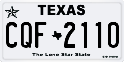 TX license plate CQF2110