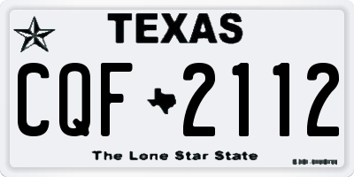TX license plate CQF2112