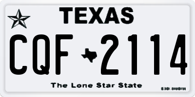 TX license plate CQF2114