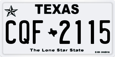 TX license plate CQF2115