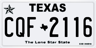 TX license plate CQF2116