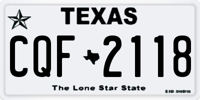 TX license plate CQF2118