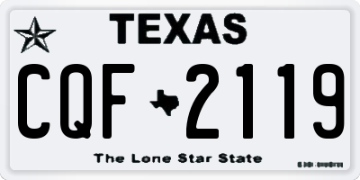 TX license plate CQF2119
