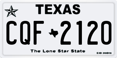 TX license plate CQF2120