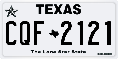TX license plate CQF2121