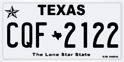 TX license plate CQF2122