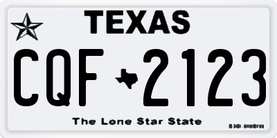 TX license plate CQF2123