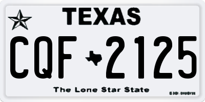 TX license plate CQF2125